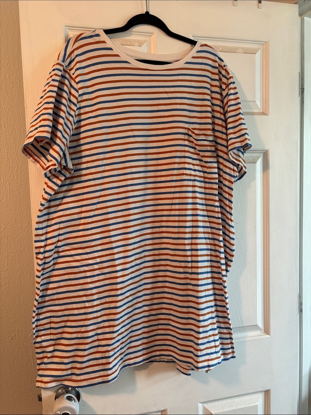 a.n.a White Tee dress with Blue and orange Stripes